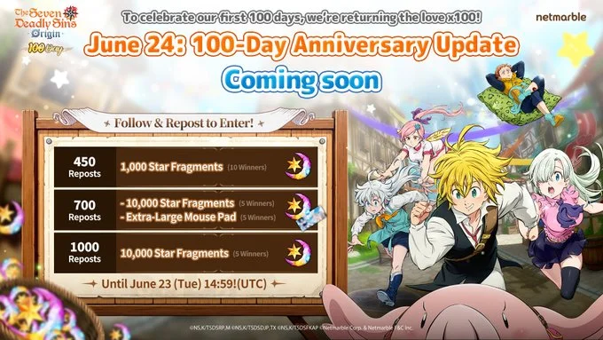 ¡100 Días de Aventura en The Seven Deadly Sins: Origin y Recompensas GRASAS!